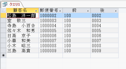 郵便番号を分割することができた