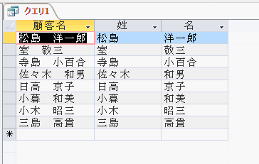 姓と名が分割された