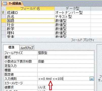 入力規則の設定