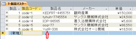 大文字と小文字が混ざったデータ