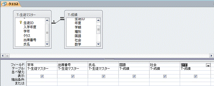 フィールドの選択